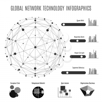Global network technology infographics isolated on white. Vector illustration