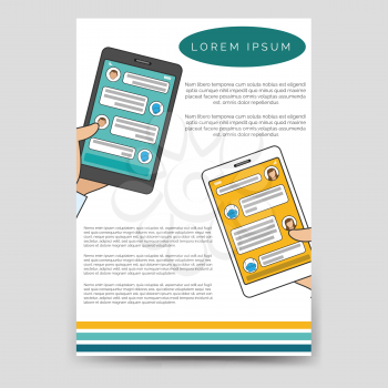 Brochure template design - chat bot connected flyer for A6