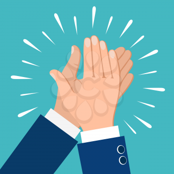 Clapping hands. Business people applauding hands clap vector illustration