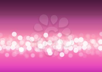 Abstract bokeh lights on the pink background, vector illustration