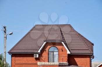Roof metal sheets. Modern types of roofing materials.