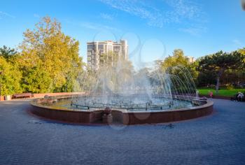 Novorossiysk, Russia - September 29, 2018: Fountain in the park named Frunze
