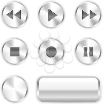 Player buttons isolated on white background