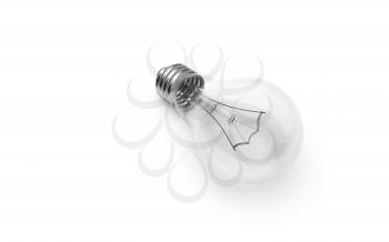 Lamp bulb isolated on white background. 3D illustration