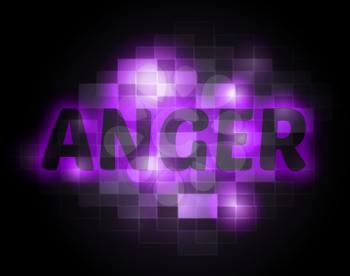 Anger Word Indicating Unhappy Annoyed And Rage