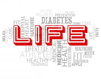 Life Words Indicating Living And Healthy Wellness