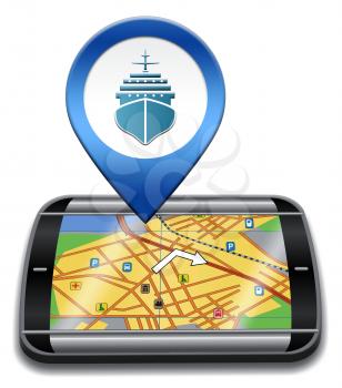 Port Location Representing Cruise Liner 3d Illustration