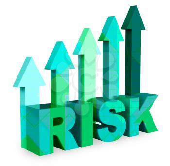 Risk Arrows Showing Caution And Danger 3d Rendering