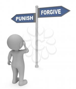 Punish Forgive Sign Meaning Let Off 3d Rendering