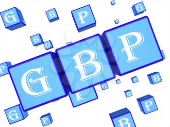 Gbp Dice Indicating Great British Pound 3d Illustration