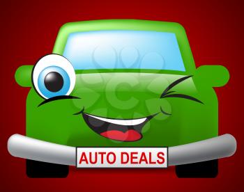 Auto Deals Meaning Passenger Car 3d Illustration
