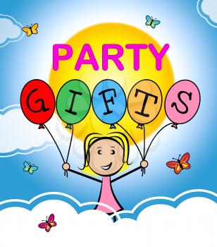 Party Gifts Representing Fun Package And Giftbox