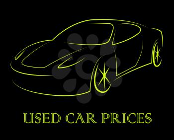 Used Car Prices Showing Second Hand Auto Values