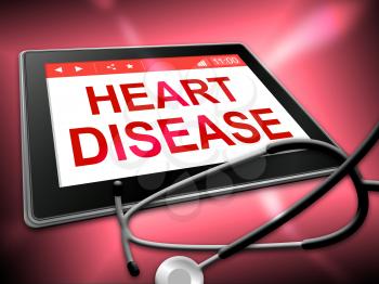 Heart Disease Tablet Indicating Online Cardio 3d Illustration