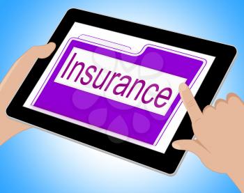 Insurance Tablet Meaning Policy Protection 3d Illustration