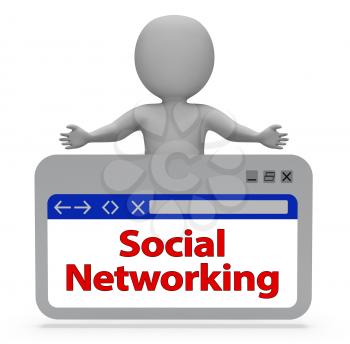 Social Networking Online Indicating Forum Posts 3d Rendering