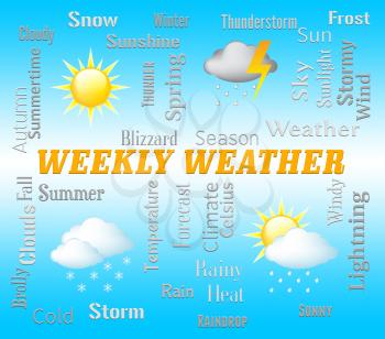 Weekly Weather Meaning Seven Day Forecast Or Metcast