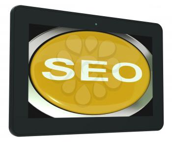 SEO Tablet Shows Increasing Search Engine Optimization