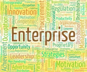Enterprise Word Representing Wordclouds Concern And Business