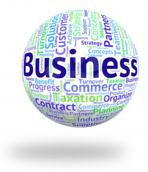 Business Word Representing Words Businesses And Commerce