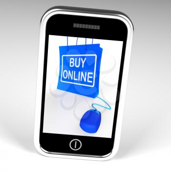 Buy Online Bag Displaying Internet Shopping and Buying