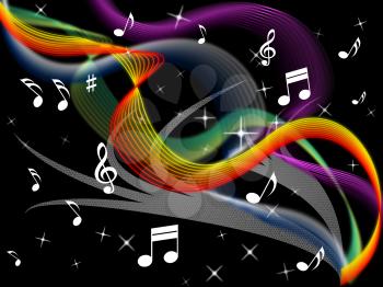 Music Background Meaning Melody Instrument And Colorful Waves

