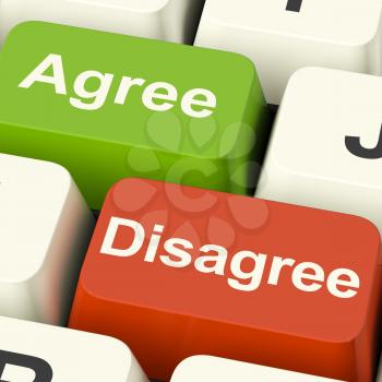 Disagree And Agree Keys For Online Poll Or Web Voting