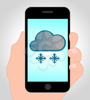 Snow Forecast Online Representing Mobile Phone And Forecasts