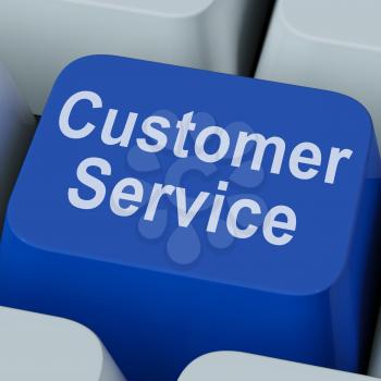 Customer Service Key Showing Online Consumer Support