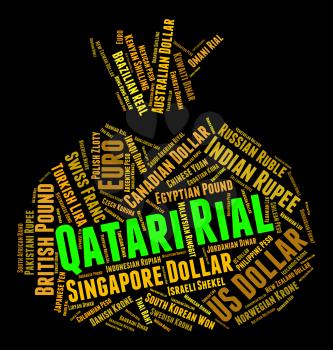 Qatari Rial Representing Forex Trading And Currency
