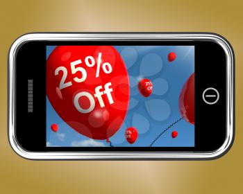 Mobile With 25% Off Sale Discount Balloons