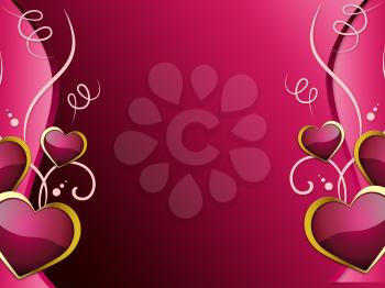 Hearts Background Showing Romantic Wallpaper Or Passionate Love
