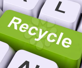 Recycle Key On Keyboard Meaning Reprocess Reuse Or Salvage
