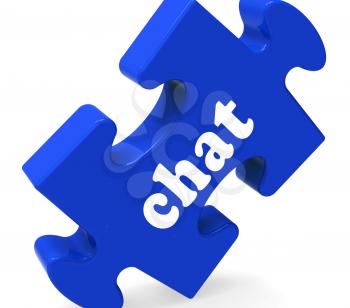Chat Jigsaw Showing Chatting Typing Or Texting