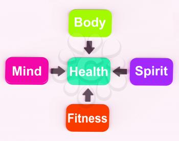 Health Diagram Showing Mental Spiritual Physical And Fitness Wellbeing