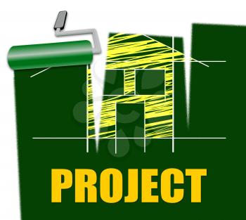 House Project Indicating Real Estate And Refurnish