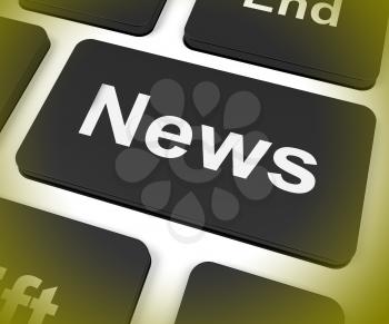 News Key Showing Newsletter Broadcast Online