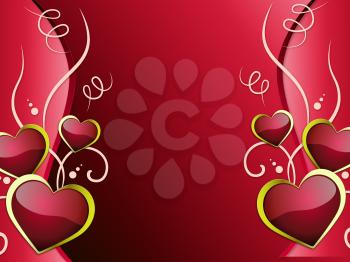 Hearts Background Showing Affection  Attraction And Passion
