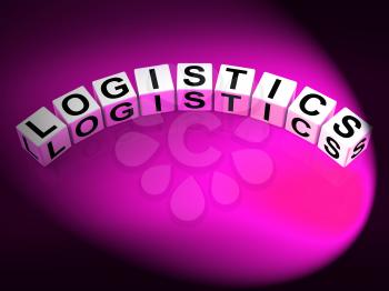 Logistics Dice Showing Logistical Strategies and Plans