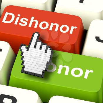 Dishonor Honor Computer Showing Integrity And Morals