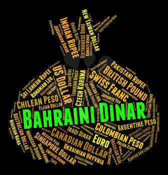 Bahraini Dinar Indicating Foreign Exchange And Word