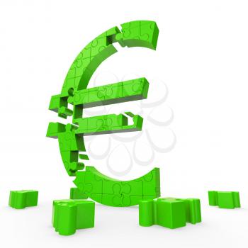 Euro Symbol Showing Financing Banking And Success In Europe