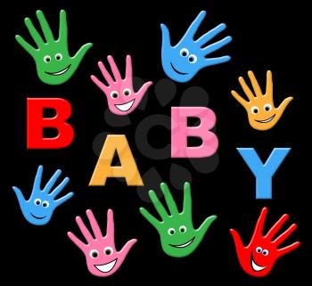 Newborn Hands Showing Parenthood Palm And Child