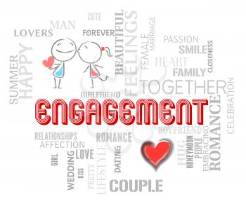 Engagement Couple Indicating Find Love And Romantic