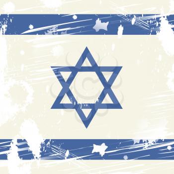 Flag Israel Showing Grunge Paper And Texture