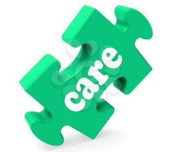 Care Puzzle Meaning Healthcare Careful Or Caring