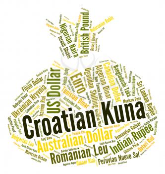 Croatian Kuna Representing Worldwide Trading And Currencies 