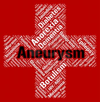 Aneurysm Word Representing Artery Wall And Disability