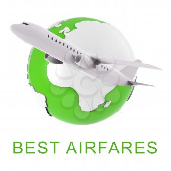 Best Airfares Indicating Optimum Cost Flights 3d Rendering