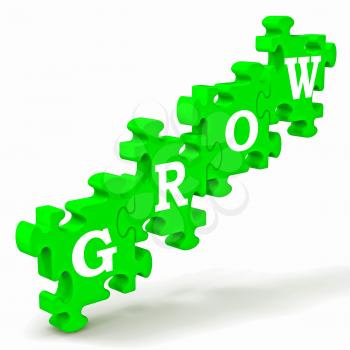 Grow Puzzle Shows Maturity, Growth And Improvement